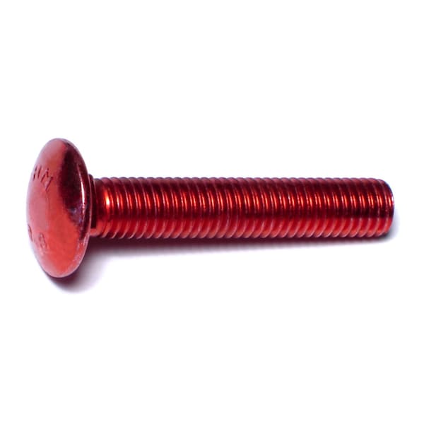 Midwest Fastener Carriage Bolt, Square Neck, 1.25mm (Coarse), 45 mm L, Steel, Red Rinsed Zinc, 5 PK 31187 - main